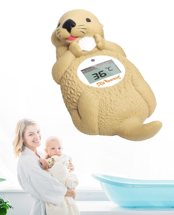Baby Bath Thermometer, Toddlers Floating Bath Toy, Bathtub Thermometer, at Fahrenheit and Celsius Degree - Light Brown Otter