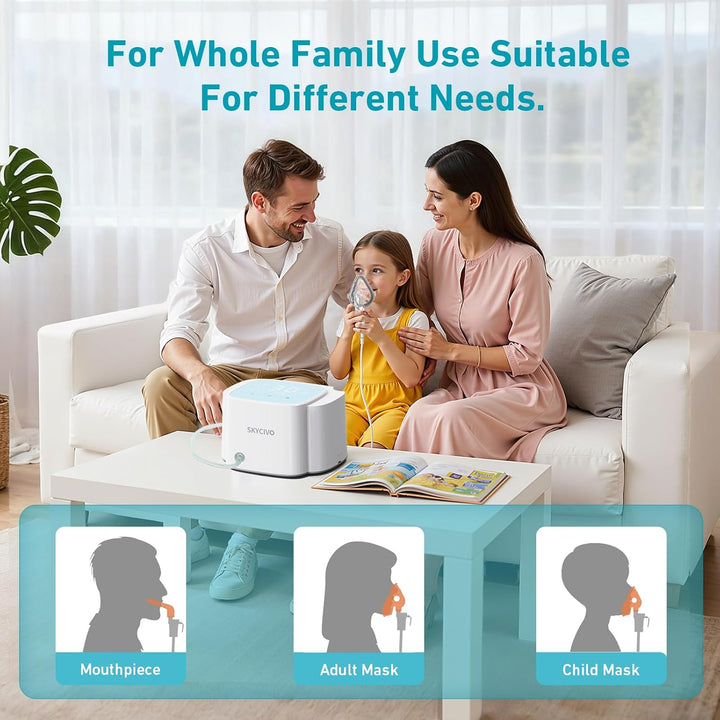 Nebuliser Machine for Adults and Kids, Ultra Quiet Smart Digital Compressor Steam Inhaler, Portable Nebuliser with Adjustable Pressure and Countdown Timer for Home & Travel Ues