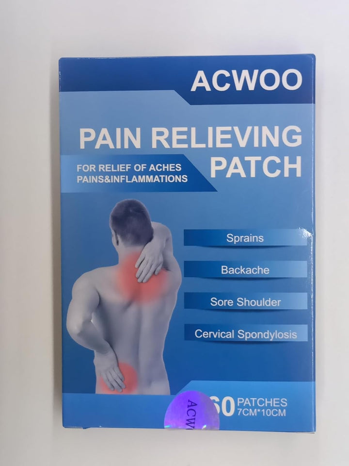 Pain Relief Patches, 60PCS Back & Shoulder Pain Relief Patch, Arthritis Herbal Pain Relief Patch for Back Knee Neck Shoulder Muscle Soreness, Warming Meridians Plaster