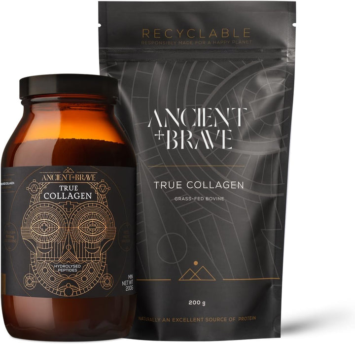 True Collagen 200G - Grass-Fed Bovine Collagen Powder - 100% Hydrolysed Collagen Peptides (Type 1) High Protein Supplements for Women - Fasting, Beauty, Keto - Skin, Hair & Nail Health