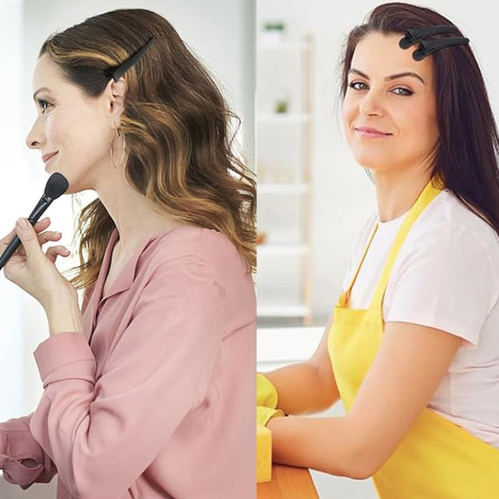 6Pcs Hair Sectioning Clips Professional Hair Clips,Plastic Hairdresser Clips,Hair Styling Clips Salon and Home Hair Cutting Clips for Hairdresser (Black)