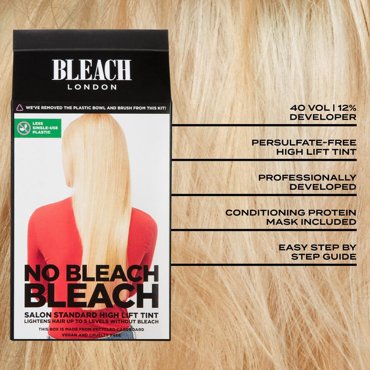 No Bleach Bleach - Persulfate-Free High Lift Tint for Gentle Lightening - Takes Hair up to 5 Shades Lighter - Suitable for All Hair Types - (Complete Kit)