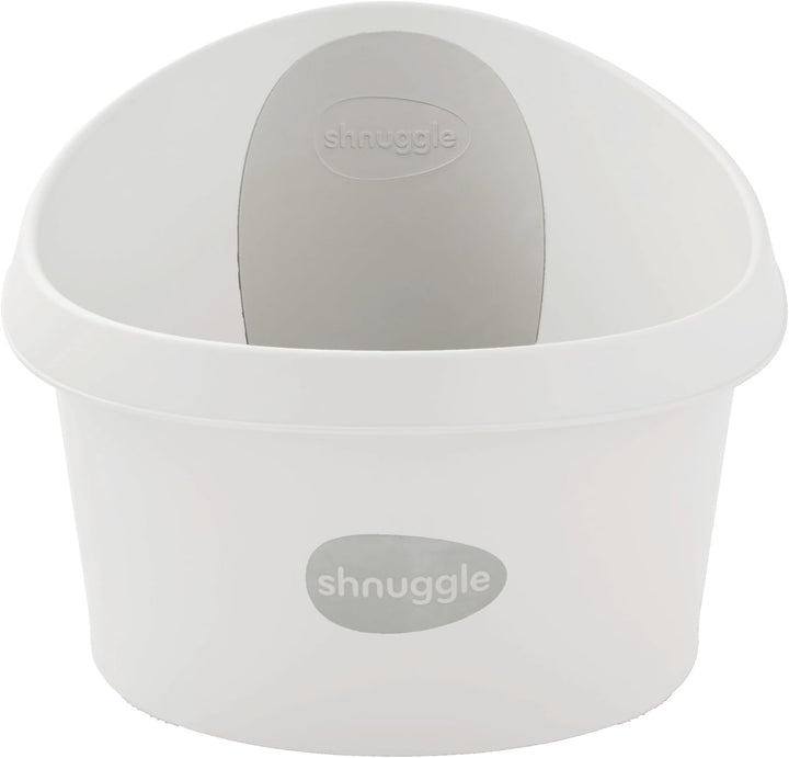 Toddler Bath Tub | Larger Bath for Bigger Kids at Bathtime | Includes Warm and Soft Foam Backrest | Grippy Anti-Slip Surface | Includes Easy Drain Bath Plug | White with Light Grey Backrest