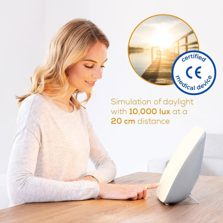 TL41UK Touch Compact LED SAD Lamp, Helps Combat Seasonal Affective Disorder & Delivers 10,000 Lux of Light, Compact Design and Uv-Free LED Light Therapy, Certified Medical Device