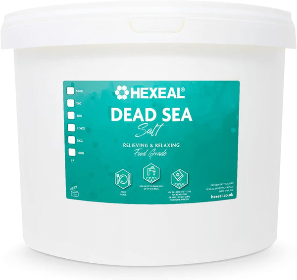 Dead Sea Salt 10Kg – 10Kg Bucket of Food Grade Coarse Dead Sea Salt for Soothing Baths, Beauty & Cosmetics – 100% Natural Salts for Bathing & Relaxation