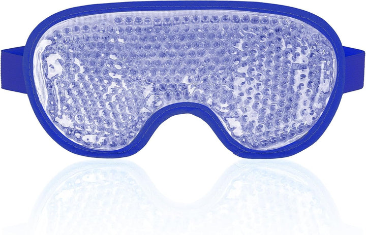 Cooling Eye Mask for Puffy Eyes, Reusable Hot Cold Therapy Gel Cold Eye Mask for Migraine, Headache, Dark Circles, Dry Swollen Eyes, Sinus Pain-Light Blue
