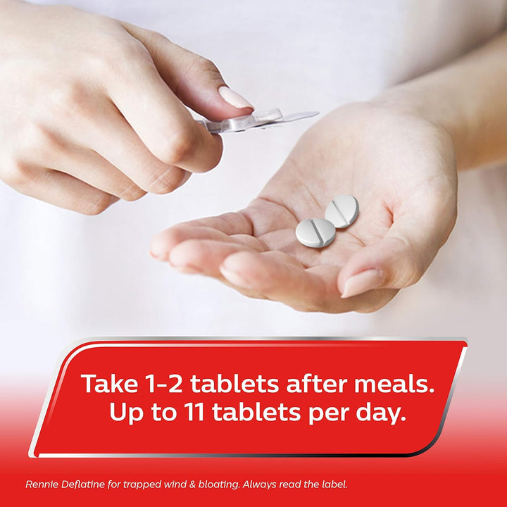 Deflatine, Trapped Wind and Bloating Tablets, Fast and Effective Heartburn Relief and Indigestion Relief, Sugar Free Mint, 1 Pack of 36 Tablets