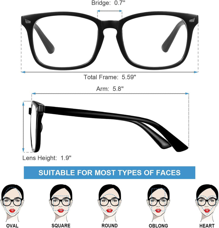 Blue Light Blocking Glasses for Women Men Fashion Computer Screen Gaming TV Phones anti Eyestrain & UV Glare Glasses 3 Pack