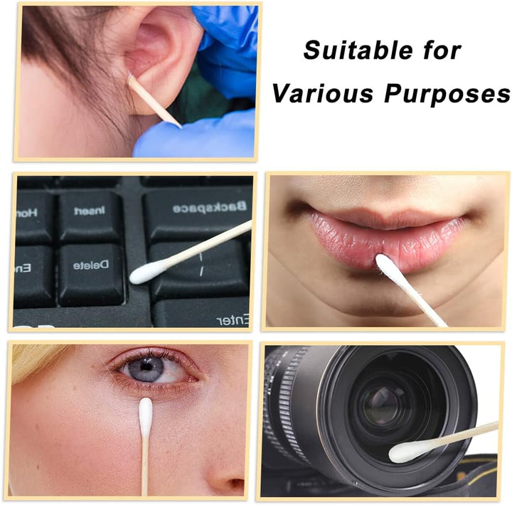 6 Inch Long Cotton Buds, 200Pcs Extra Long Handle Ear Buds Cotton Swabs Earbuds for Cleaning, Makeup, Polishing Jewelry, Arts and Crafts