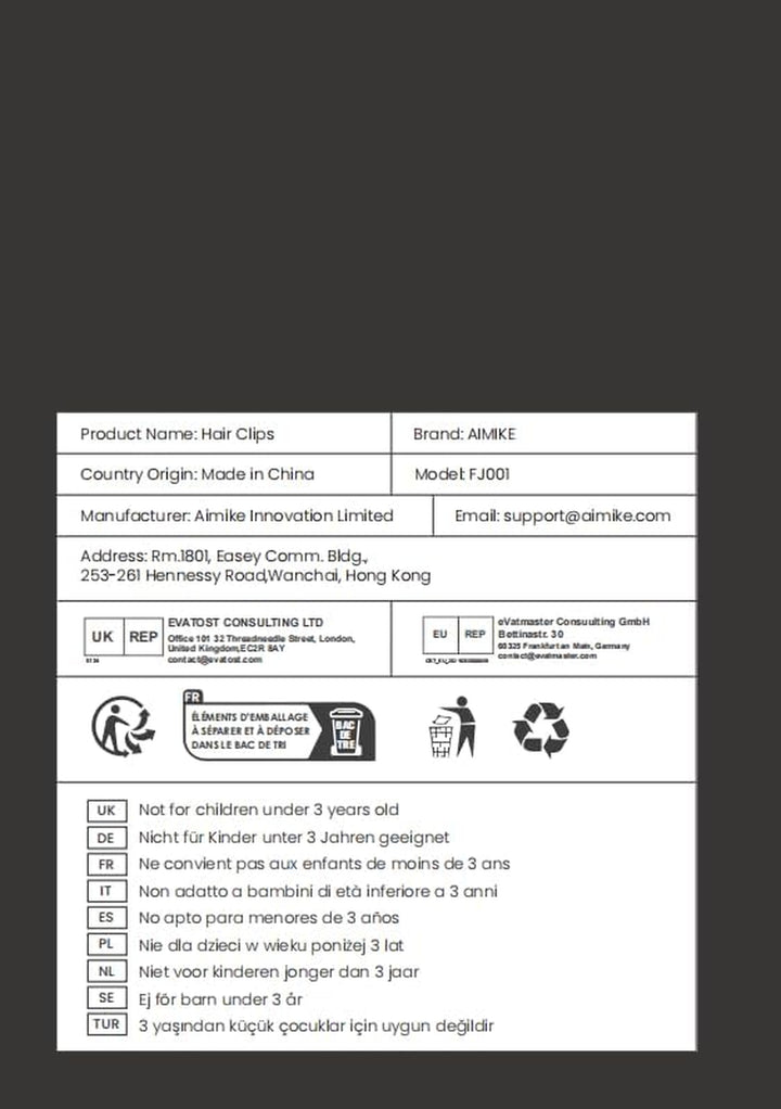 6Pcs Professional Hair Clips for Styling Sectioning, Non Slip No-Trace Duck Billed Hair Clips with Silicone Band, Salon and Home Hair Cutting Clips for Hairdresser, Women, Men - Black 10.9Cm