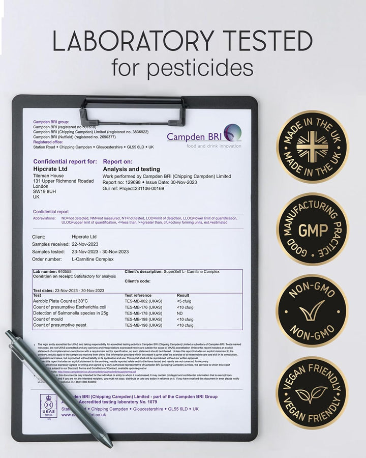 L-Carnitine Capsules 2200Mg - High Strength L-Carnitine Complex with Vitamins D & B - Pre-Workout Energy Supplement - Reduces Tiredness & Helps Metabolism - 120 Tablets - UK Made L Carnitine Tartrate