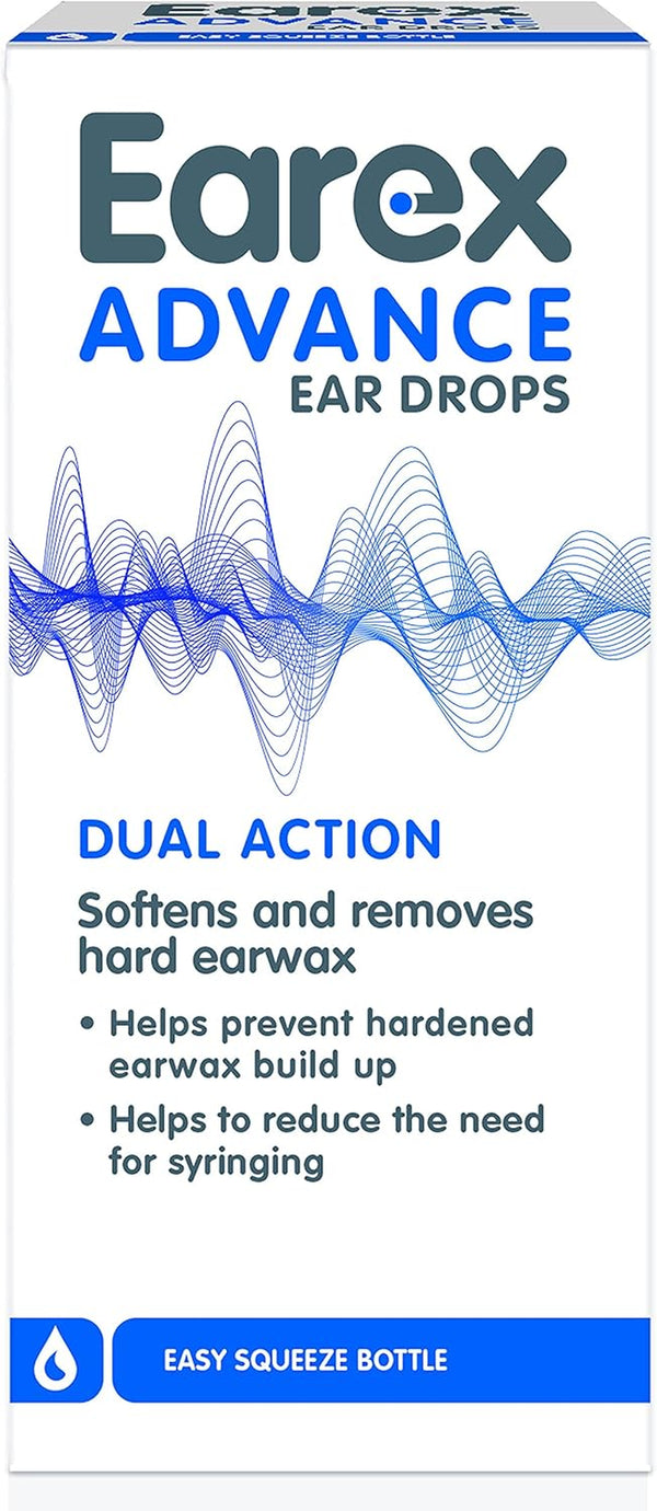 Advance - Removes Hard Ear Wax- Prevent Ear Wax Build up - Easy Squeeze Bottle - 12Ml