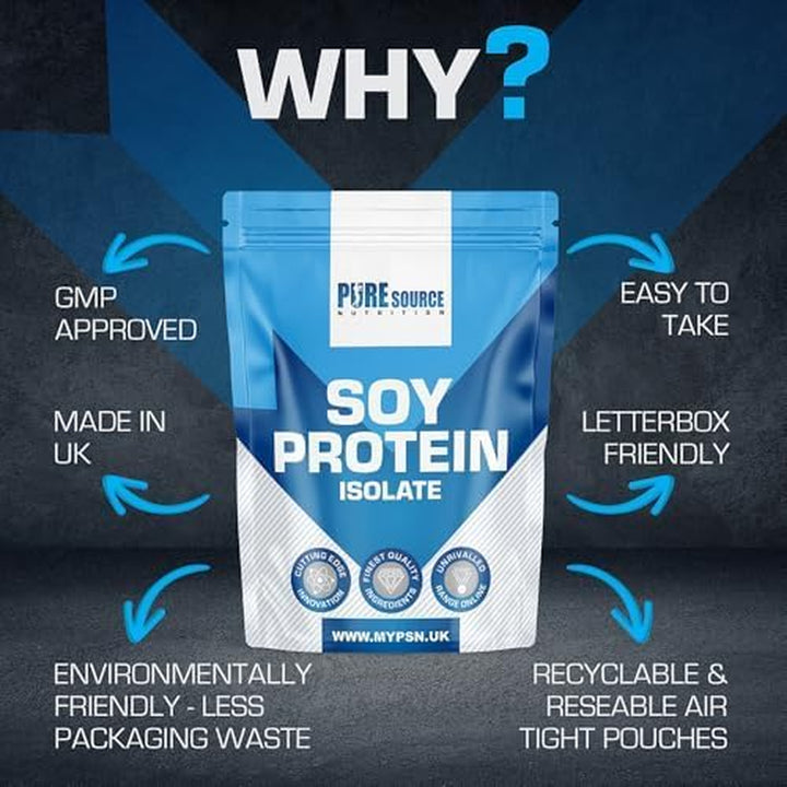 Soy Protein Isolate Powder (90% Protein) 1Kg Vanilla SOYA Protein Vegan Powder for Superfood Supergreens Dairy Free Plant Based Protein (1Kg, Vanilla)