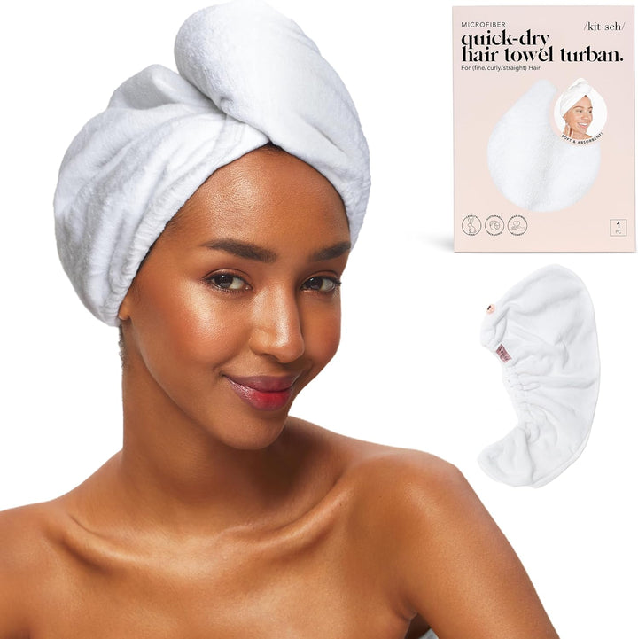 Microfibre Hair Towel Wrap - Quick Dry Curly Hair Wraps for Women | Microfiber Towel for Hair | Hair Drying Towel Wrap | Hair Towels for Women | Hair Turban for Wet Hair - Micro Dot