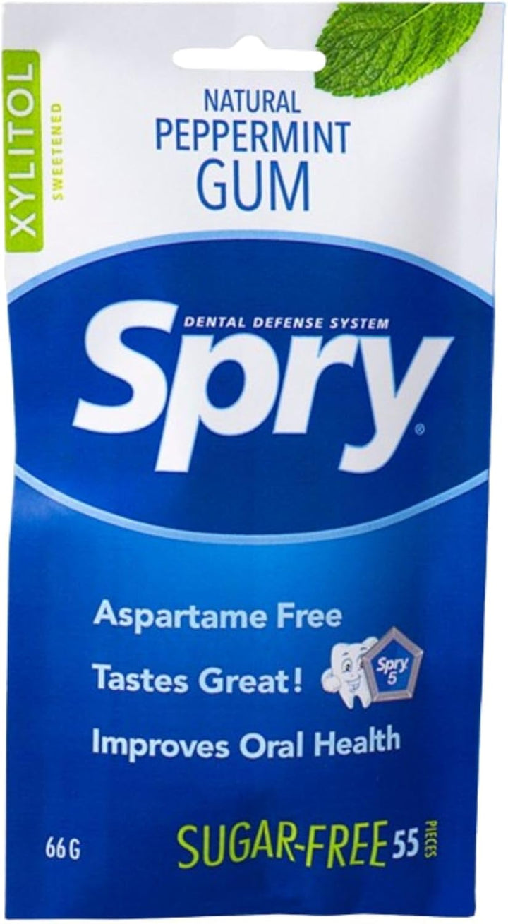 Fresh Natural Xylitol Chewing Gum Dental Defense System - Aspartame-Free, Sugar-Free, Non-Gmo, Gluten-Free (Spearmint, 100 Count - Pack of 1)