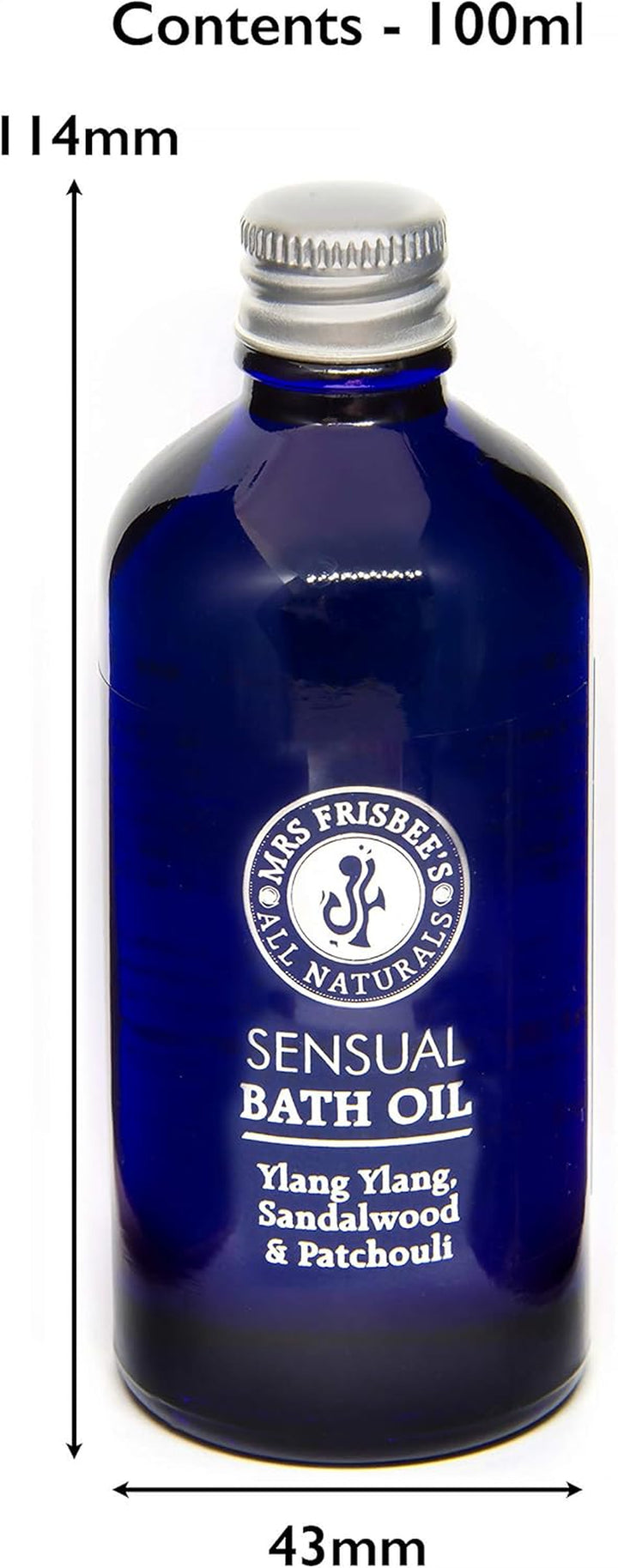 Sensual Bath Oil with Sandalwood, Patchouli & Ylang Ylang Pure Essential Oils, Jojoba Seed Oil, Sunflower Seed Oil and Vitamin E/Handmade/Vegan/Natural/Cruelty Free
