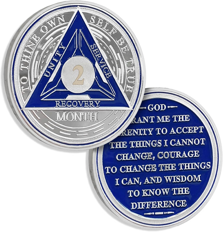 1 Year Sobriety Chips AA Coin Alcoholics Anonymous Medallion Sobriety Gifts for Men Women Recovery Chip Anniversary Token