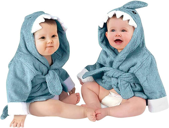 3D Animal Baby Bathrobe, Super Soft Flannel Hooded Bath Towel, Dressing Gown Sleepwear Gift for 0-3 Years Old