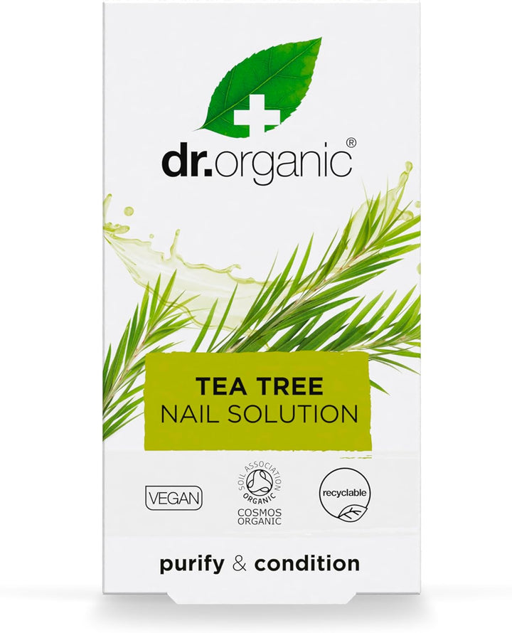 Tea Tree Nail Solution, Purifying, Conditioning , Mens, Womens, Natural, Vegan, Cruelty-Free, Paraben & Sls-Free, Recyclable & Recycled Ocean Bound Plastic, Certified Organic, 10Ml