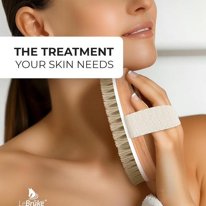 ® Dry Body Brush - with Practical Storage Bag - Perfect for Removing Dead Skin - Exfoliating Bath Brush