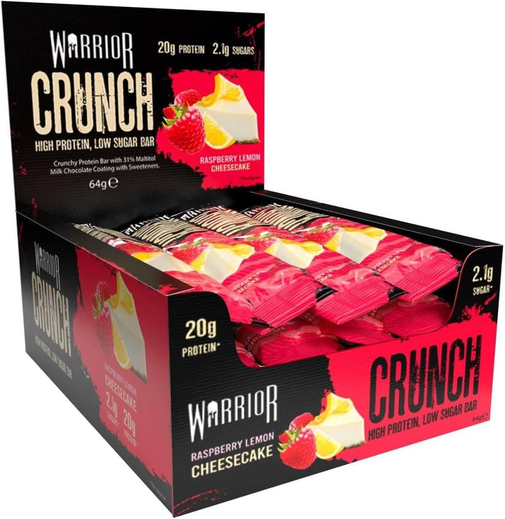 Crunch - High Protein Bars - 20G Protein Each Bar - Low Carb, Low Sugar Snack - 12 Pack X 64G (White Chocolate)