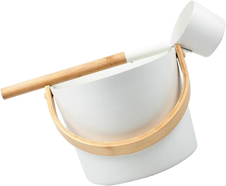 Sauna Aluminum Bucket for Ultimate Relaxation for Sauna Experience Bucket with Long Handle Spoon Aluminum