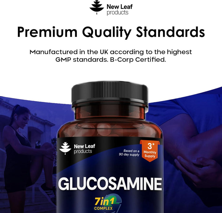 Glucosamine and Chondroitin High Strength 7-In-1 with Msm,Collagen,Vitamin C, Citrus & Ginger Joint Care Supplements for Men & Women - 180 Tablets