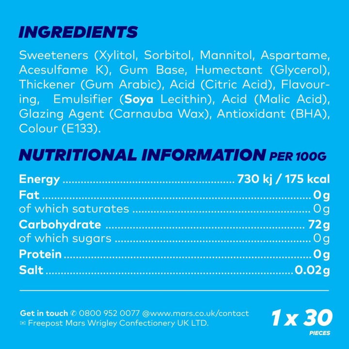 Refreshers Watermelon Raspberry Flavour Sugarfree Chewing Gum Bottle, 1 Pack of 30 Pieces