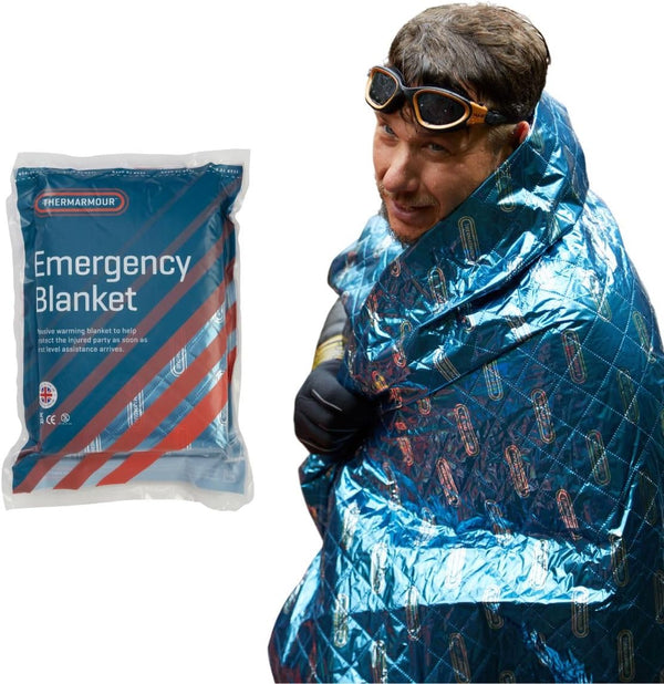Premium Fleece Lined UK Made Professional Paramedic & Rescue Quality Emergency Blanket for Hypothermia Blanket Prevention, Large Size, for Outdoor Survival, Hiking, Backpacking