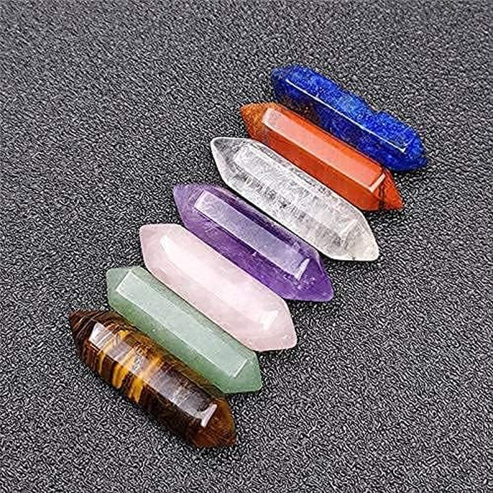 Premium Healing Crystals Kit in Gift Box - 7 Chakra Set Tumbled Stones, 7 Chakra Stone Set Meditation Stone Yoga Amulet with Gift Box