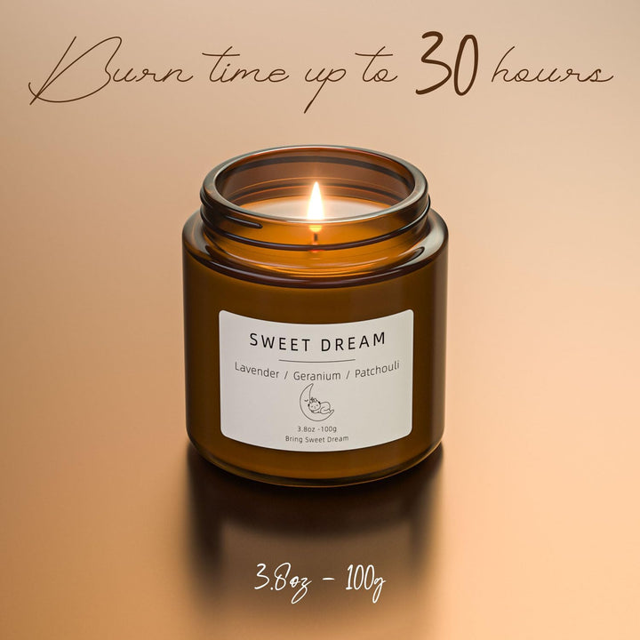 Sleep Candles Gifts for Women, Lavender Scented Candles Gift Set for Anxiety, Lavender Promotes Sleep, Chamomile Relieves Stress, Relaxation Gifts for Women