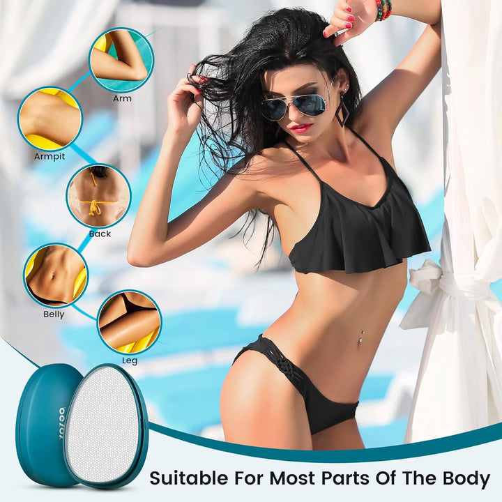 Nano Glass Hair Remover with Upgraded Grinding Surface -Achieving Painless Hair Removal, Crystal Hair Eraser for Portability, Reusable Easy to Use Silky Smooth Crystal Hair Removal Device