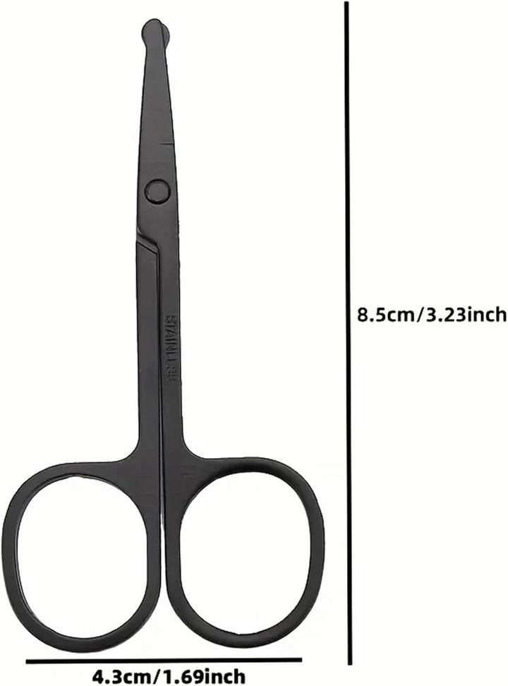 Stainless Steel Nose Hair Scissors, Precision Trimming Ergonomic Design, Tools for Ear, Nose, Eyebrow Grooming Hair
