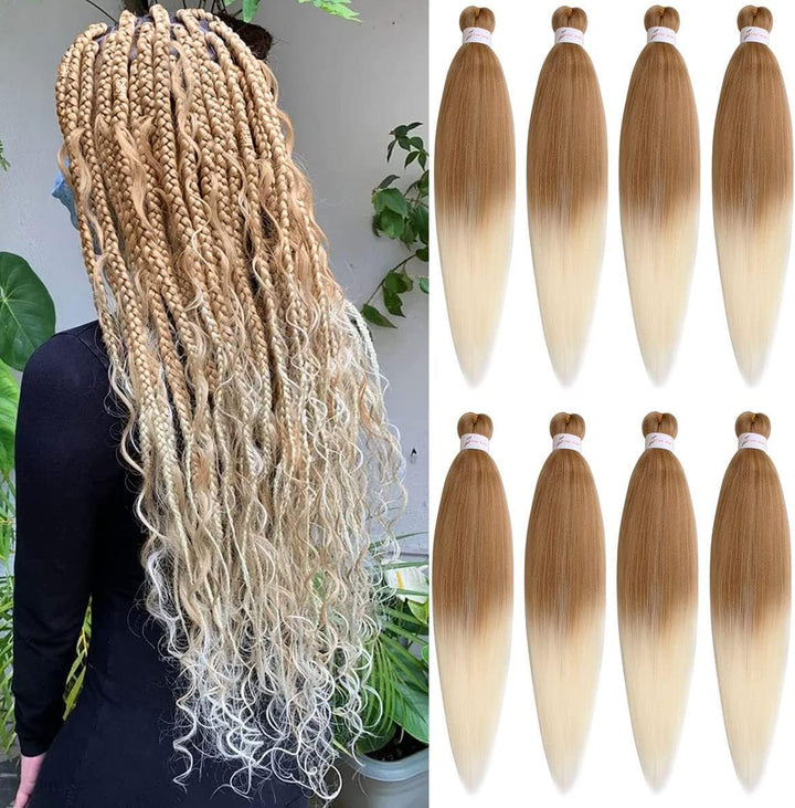 3 Packs Pre Stretched Braiding Hair Extension Yaki Texture EZ Braids Hair for Coi Leray Braids Black Braiding Crochet Hair Extensions /30 Inch 1B#
