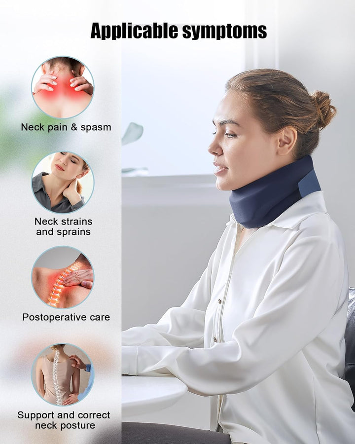 Soft Foam Neck Brace, Universal Cervical Collar, Adjustable Neck Support Brace for Sleeping (M)