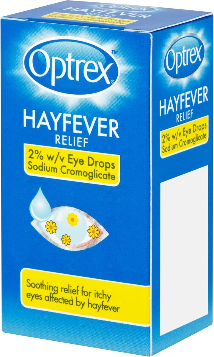 Hayfever Relief, 2% W/V Eye Drops Sodium Cromoglicate, Clinically Proven, 10Ml Each, Relieves Symptoms of Eye Allergy, Works Instantly