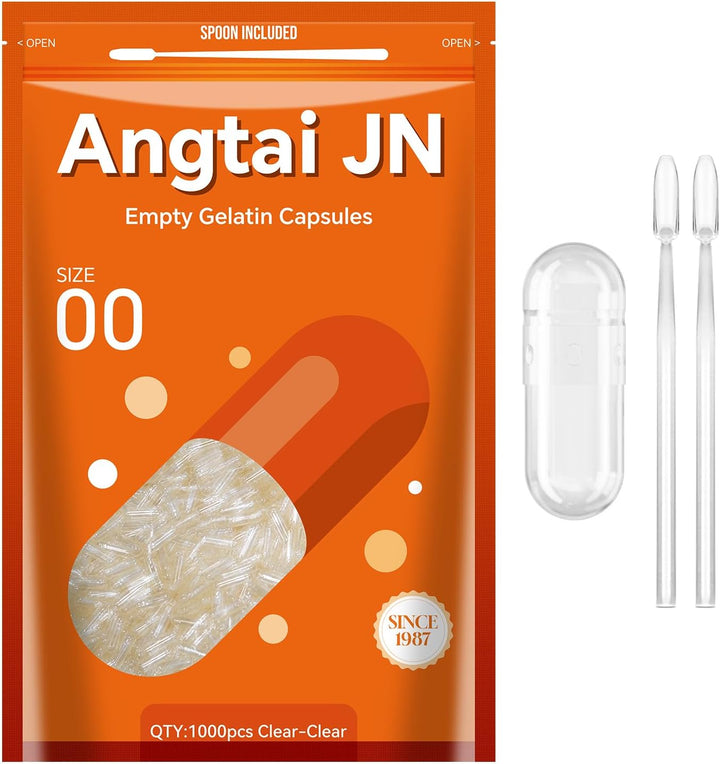 Empty Capsules Size 00 - Clear Gelatin Capsules Empty (100 Count) with Two Miro Lab Spoons - Gel Capsule Empty - DIY Pure Bovine Capsule Filling - Kosher, Gluten Free - Non-Gmo Certified
