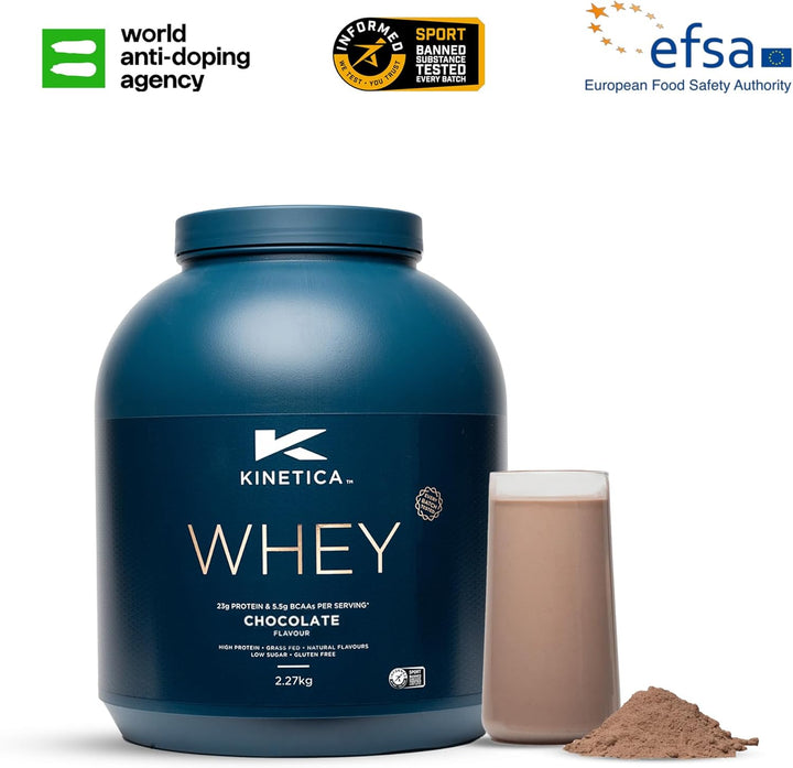 Sports Whey Protein Powder - Chocolate Flavour |22G Protein/Serve, 76 Servings/2.27Kg Pack |Gluten Free Supplement | Optimum for Muscle Growth & Recovery |Mixes Well with Water, Milk & Shakes