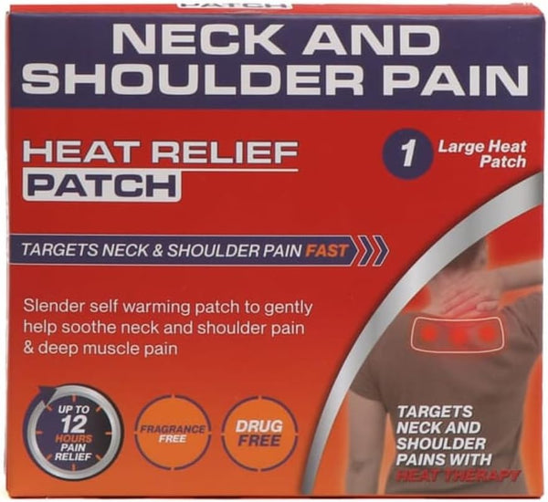 Heat Relief Patch – Neck & Shoulder - Self-Warming, up to 12 Hours Relief | Fragrance-Free, Drug-Free | 1 Patch