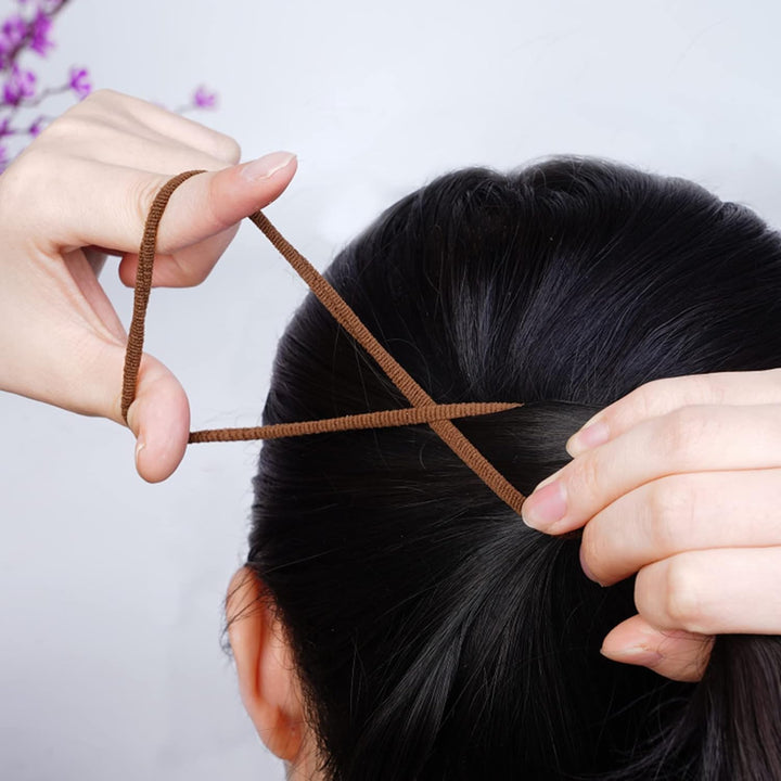 Elastic Hair Ties, 50 Pcs Thick Seamless Hair Bands No Damage Soft Ponytail Holders Hair Bobbles for Girls Women, Neutral