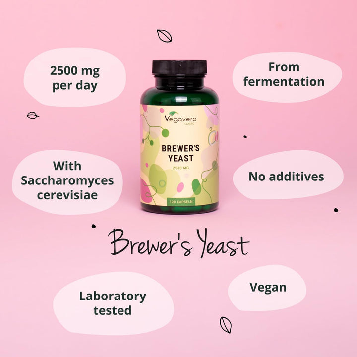 Brewer'S Yeast 2500 Mg | 100% Pure | Natural Source of B-Vitamins, Amino Acids, Minerals | Highly Dosed | NO Additives, Lab Tested | Vegan