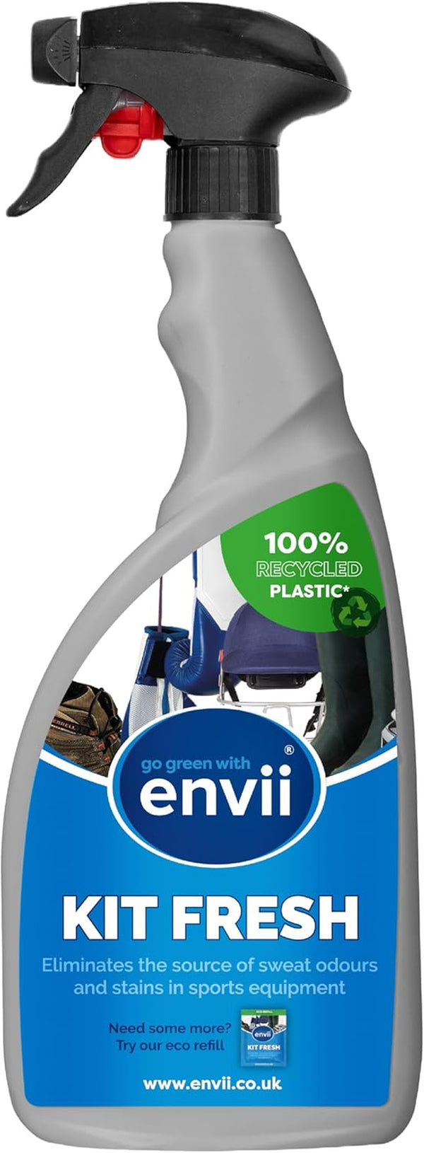 Kit Fresh – Effective Sweat Odour Remover for Clothes & Sports Equipment, Natural Boxing Glove Deodoriser Spray to Use on Trainers, Gym Kit & Clothes, Shoe Odour Eliminator 750Ml Spray