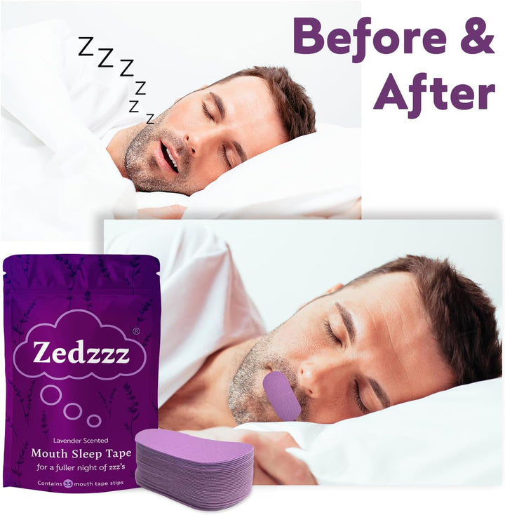 Zedzzz Lavender Scented Mouth Tape for Sleeping (35 Strips) | anti Snoring Aid for Men & Women | 5+ Weeks of Sleep Tape | Sleep Aid | anti Snoring Mouth Tape | Lavender Scented Mouth Tape for Sleeping