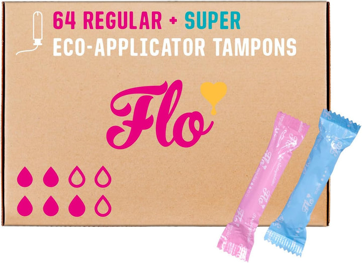 Applicator Tampons, Made from Organic Cotton, Biodegradable, Regular and Super Combo Pack, 14 Count