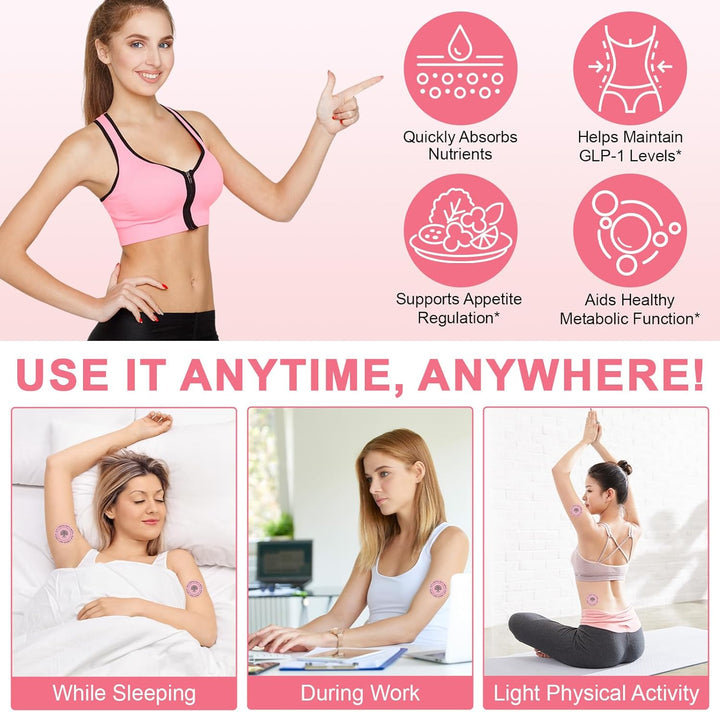 GLP-1 Patches,Natural Ingredients Patches,Berberine, Chromium, Pomegranate and Cinnamon,For Women and Men