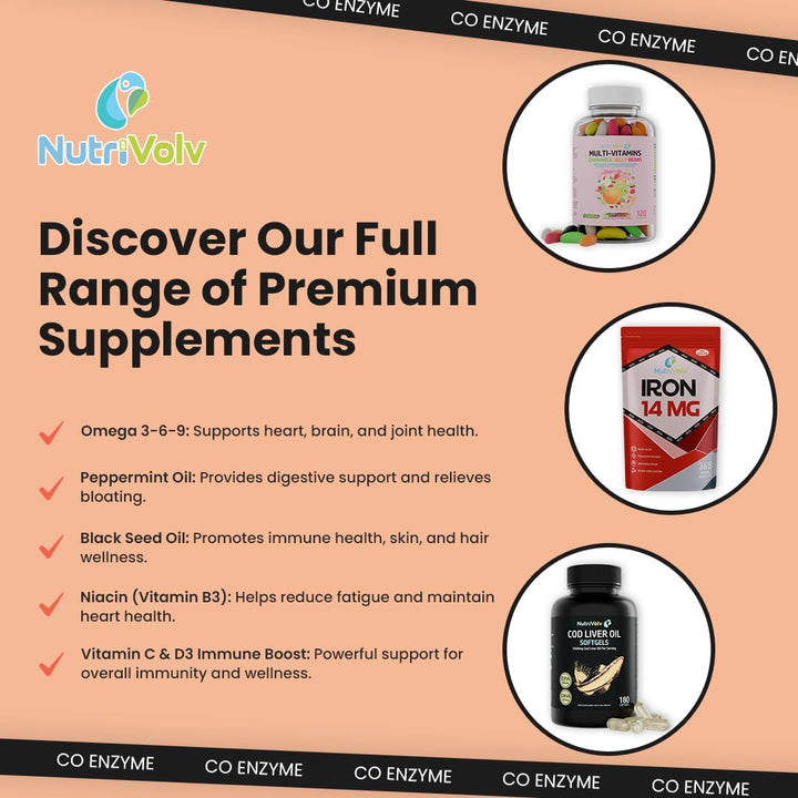 Co Enzyme Q10 300Mg Heart & Brain Health Care | High Absorption Promo Pack | 30 Capsules