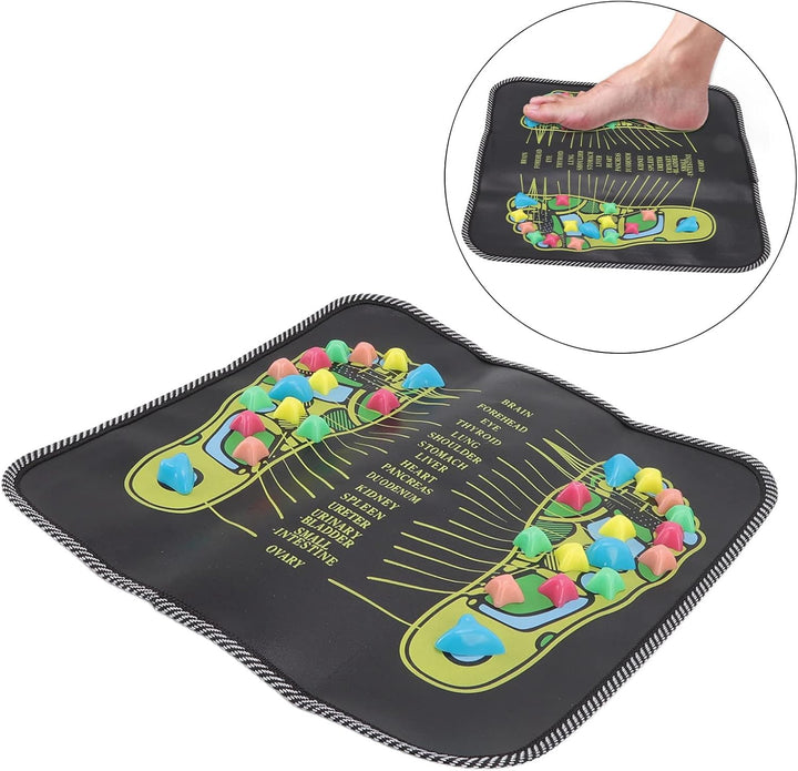 Foot Reflexology Mat Acupoint Mat to Promote Health and Relieve Pain, Suitable for All Family Members,Artificial Leather, PP (35 * 35Cm)