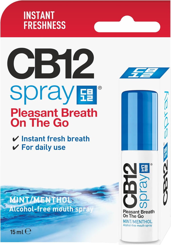 CB 12 Spray – Instant Freshness on the Go, Reduces the Root Cause of Bad Breath, with Zinc Acetate, Mint Flavour – 15 Ml