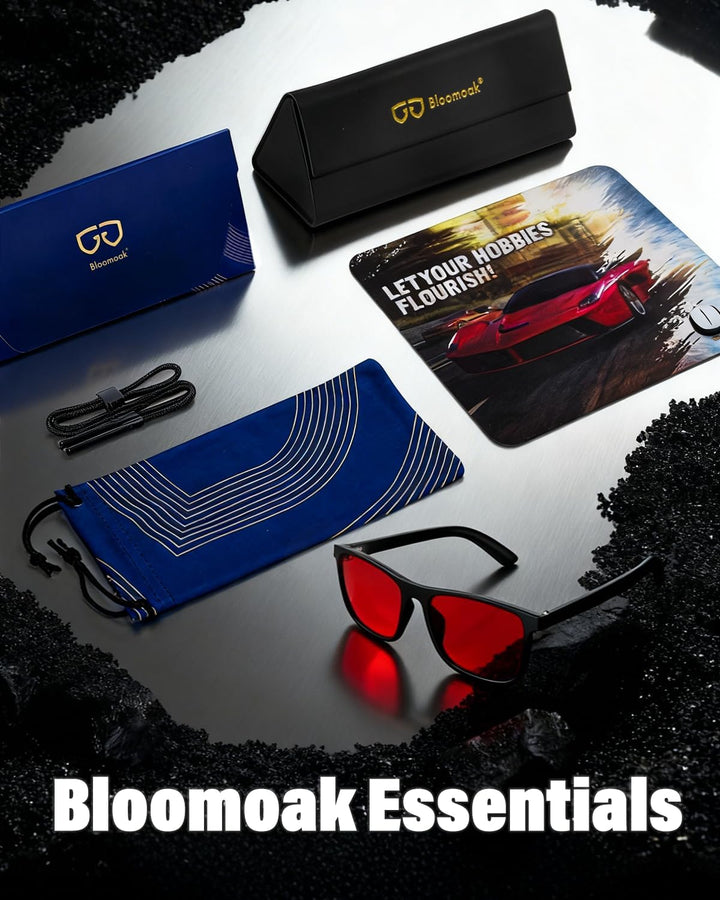 Dark Red Lens Sleep Glasses, 100% Blue & Green Light Blocking Glasses for Better Sleep, anti Eyestrain Women Men