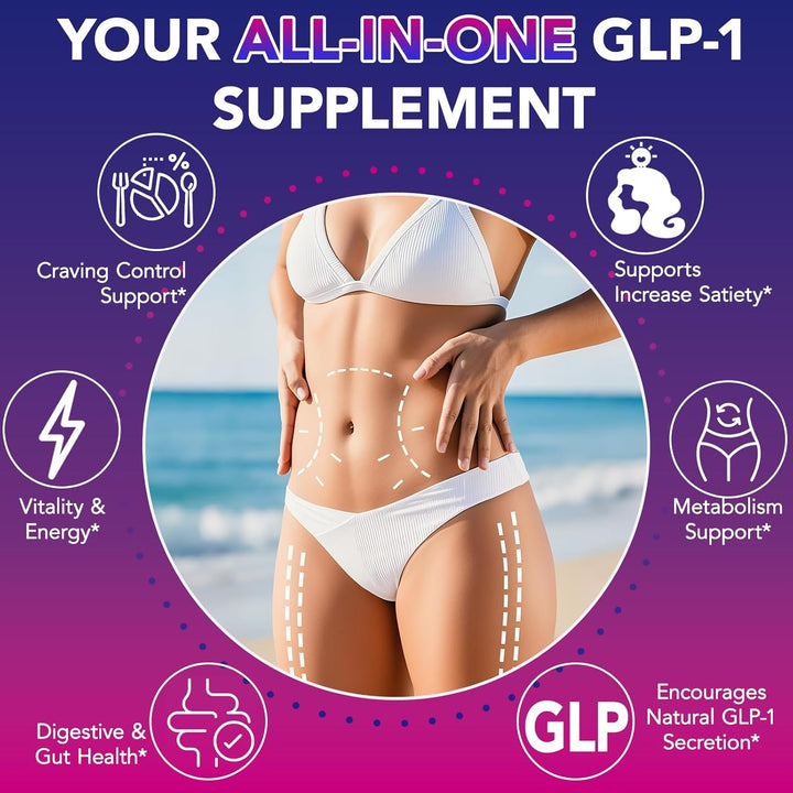 GLP-1 Capsules, GLP 1 Weight Loss Capsules, Cut Extreme Weight Loss, Supports Appetite Control, Gut Health, Aids Digestive Wellness, Appetite Suppressant for Women & Men